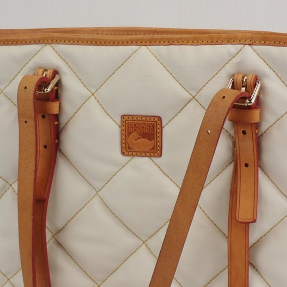Dooney & Bourke Cream & Caramel Tote Bag - Picture 4 of 5